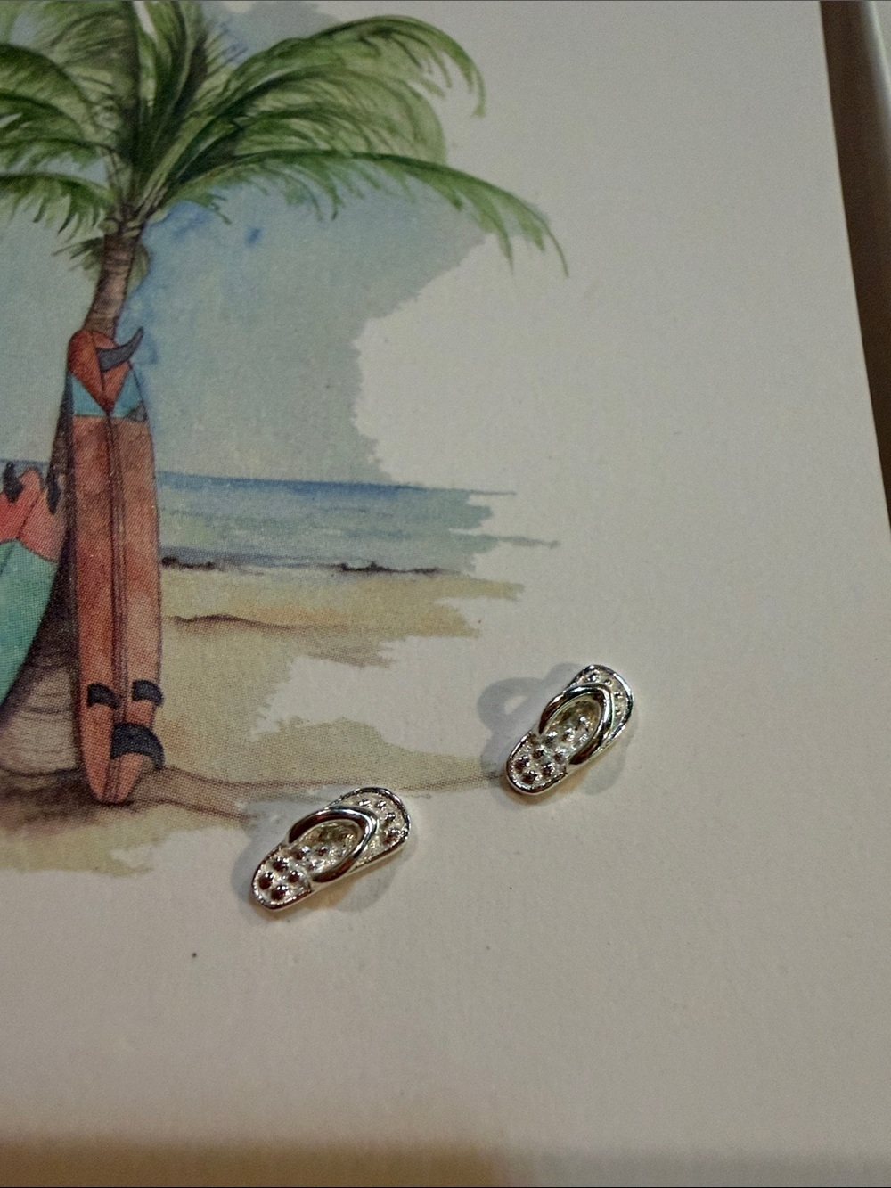 Silver Flip-Flop Stud Earrings - Women's Jewelry - Picture 2 of 4